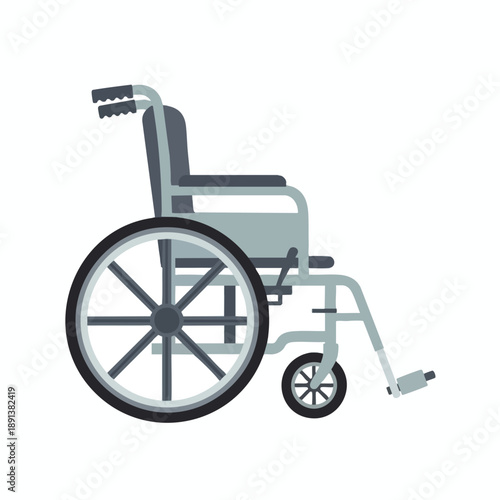Gray Wheelchair Icon on White Background