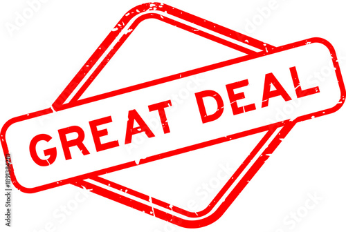 Grunge red great deal word rubber seal stamp on white background