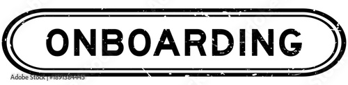 Grunge black onboarding word rubber seal stamp on white background