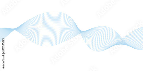 abstract Grey and Blue wave line background on white background.	