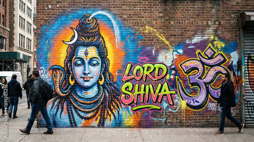 Lord Shiva Street Art Mural...