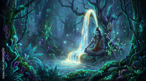 Lord Shiva Meditating Under...