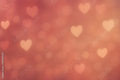 Happy Valentine's Day concept background with romantic symbols, hearts, and copy space for greeting card.