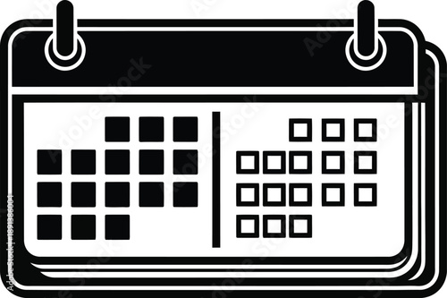 Minimalist Wall Calendar Icon for Date Planning and Schedule Management Vector Graphic Illustration
