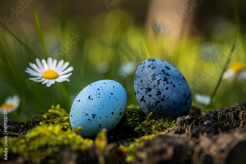 easter eggs in the grass