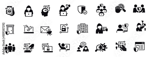 cybersecurity icons vector design
