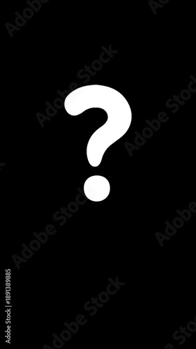 Abstract glowing question mark icon animation of dark background.Futuristic glowing question mark icon with smooth animated.