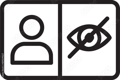 Anonymous identity card privacy protection line icon