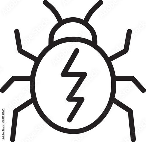 Electronic bug software glitch exploit line icon