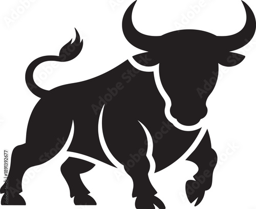 Bull symbol representing bullish market, financial growth, and strong economic outlook
