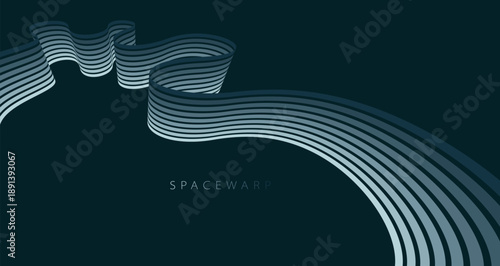 3D lines in perspective vector dark abstract background, curvy lines with gradient color wallpaper, night mist ambient style, minimal graphic design.