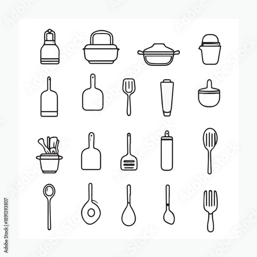 set of kitchen utensils