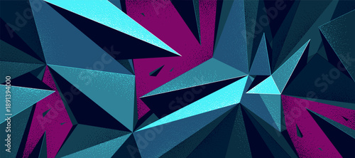 Polygonal dynamic chaos shapes vector abstract background, low poly 3D dimensional wallpaper with broken form in motion and energy.