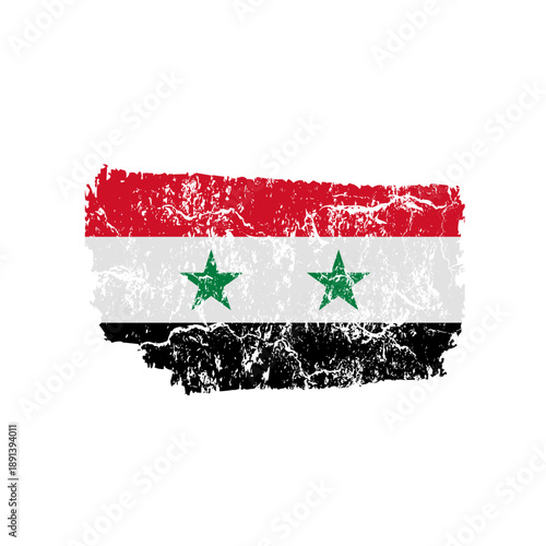 Syria flag with grunge effect - vector illustration