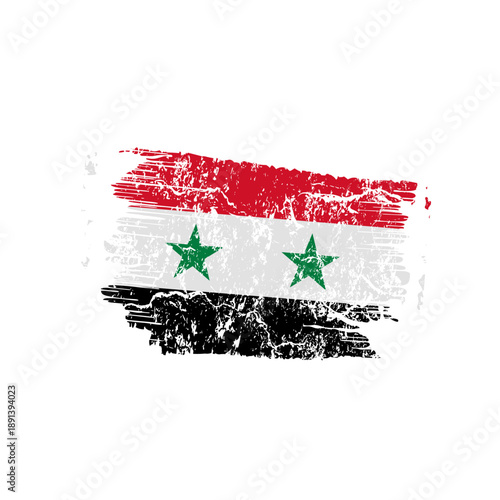 Syria flag with grunge effect - vector illustration
