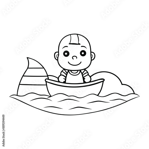 Gentle scene of baby Moses resting in a woven basket, floating on calm river waters, surrounded by reeds and soft light, symbolizing hope, faith, and divine protection.
