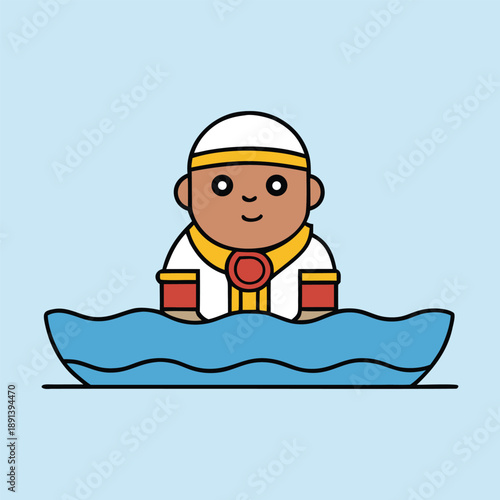 Gentle scene of baby Moses resting in a woven basket, floating on calm river waters, surrounded by reeds and soft light, symbolizing hope, faith, and divine protection.
