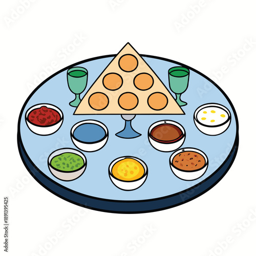 A warm Passover background with matzah, wine cups, herbs, and gentle Hebrew motifs, symbolizing freedom, tradition, and the story of Exodus in soft, festive tones.