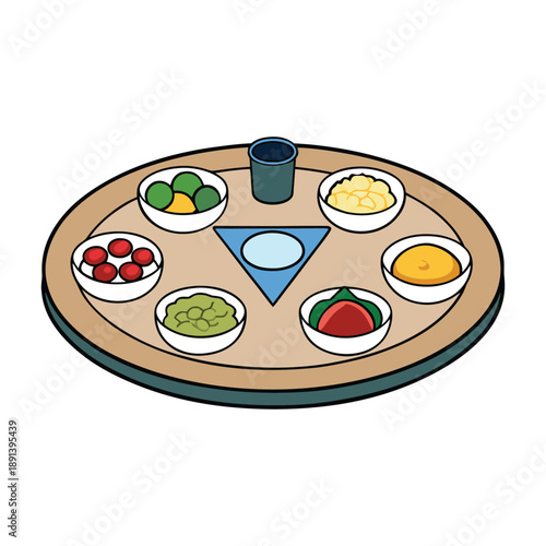 A warm Passover background with matzah, wine cups, herbs, and gentle Hebrew motifs, symbolizing freedom, tradition, and the story of Exodus in soft, festive tones.