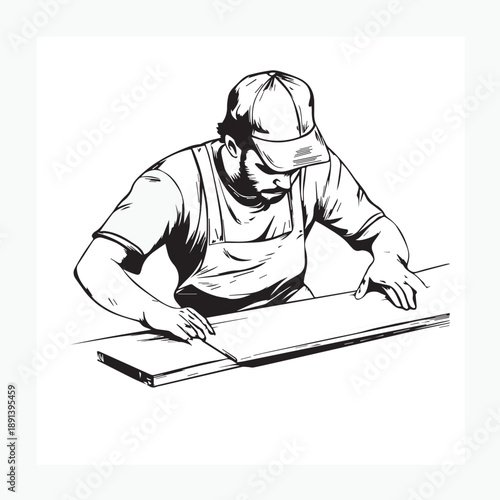 vector illustration of a man with a board