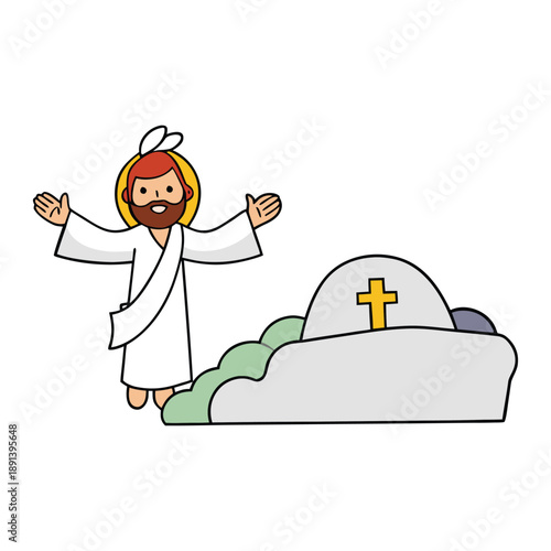 The resurrection of Jesus celebrates hope and new life, as He rises from the tomb, conquering death and bringing light, faith, and salvation to the world.
