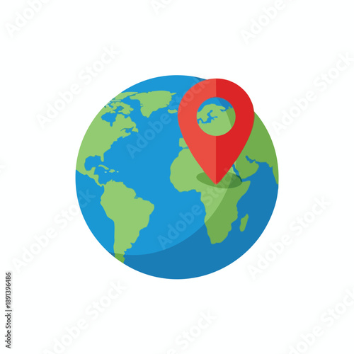 Global Location Marked on Earth