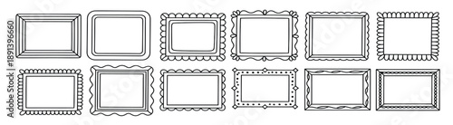 collection of decorative doodle frames for photos and