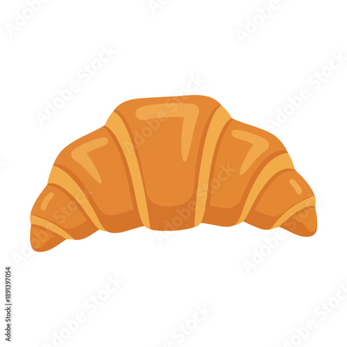 Golden Flaky Croissant Illustration