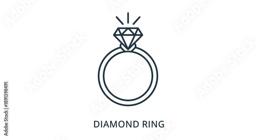 An illustration of a diamond ring against a white background.