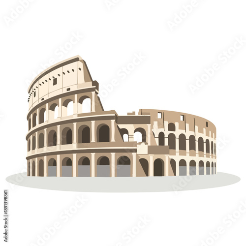Ancient Roman Amphitheater Vector Illustration