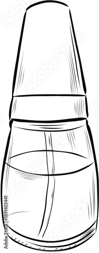 Oil spray bottle kitchen utensil line sketch illustration vector