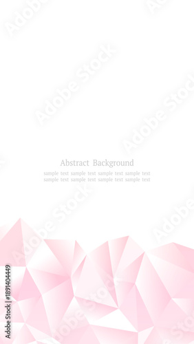 ピンクのポリゴンクリスタル背景 下側アクセント 縦長16:9