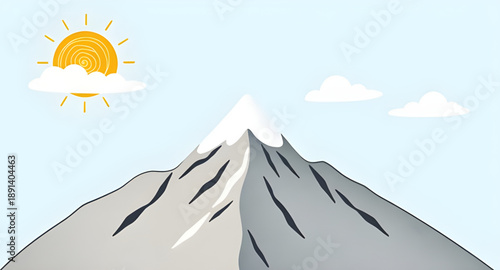 mountain illustration, landscape illustration, sun illustration, sunrise illustration, sunset illustration, nature illustration, outdoor illustration, scenic illustration, wilderness illustration, hil
