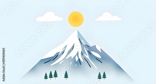 mountain illustration, landscape illustration, sun illustration, sunrise illustration, sunset illustration, nature illustration, outdoor illustration, scenic illustration, wilderness illustration, hil