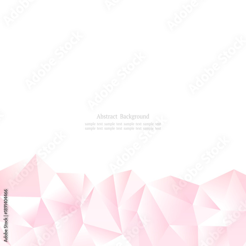 ピンクのポリゴンクリスタル背景 下部配置 正方形レイアウト