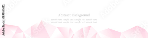 Webバナー向け ピンクのポリゴンクリスタル背景 下配置ワイド構図