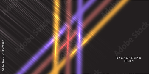 Abstract neon lines background in purple yellow red