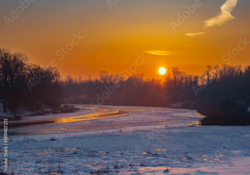 sunset in winter