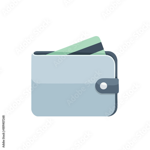 Light Blue Wallet with Credit Cards