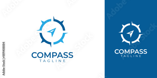 Compass Logo with Creative Concept Idea Vector Design