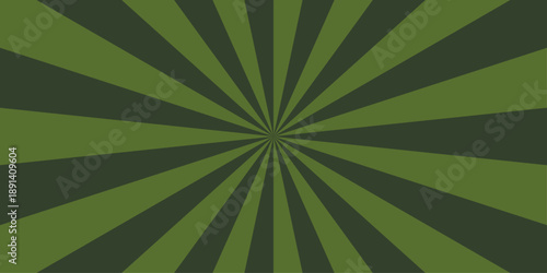 Retro vintage grunge green radial burst sunburst ray pattern. Sunburst vector copyspace background. Vintage sunrays illustration swirl line. Abstract circuses, stripe background design.