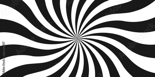 Retro vintage grunge black and white radial burst sunburst ray pattern. Sunburst vector copyspace background. Vintage sunrays illustration swirl line. Abstract circuses, stripe background design.