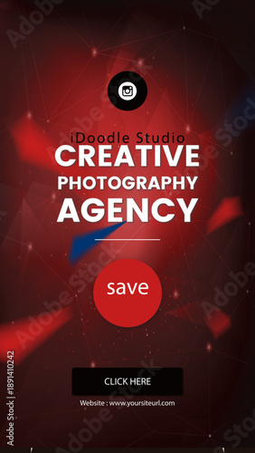 Creative photography agency advertisement with bold typography