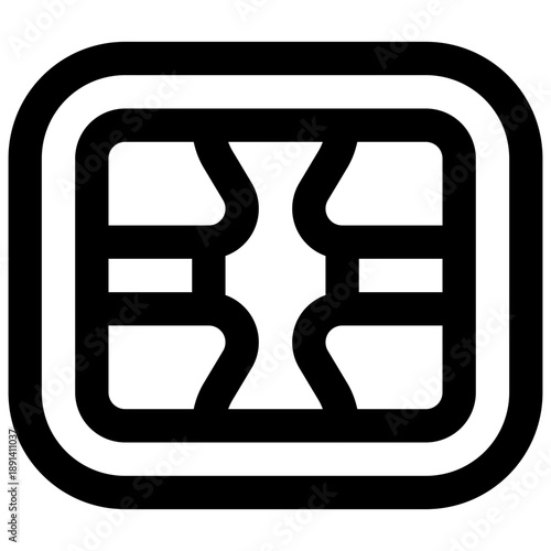 EMV chip. Editable stroke vector icon.