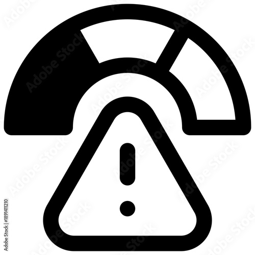 Risk. Outlined stroke vector icon with black-filled details.
