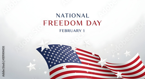 National Freedom Day USA Flag with Soft Stars