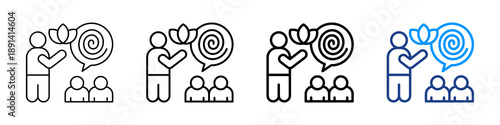 Psychotherapy Icon Different Style Outline Collection Set.