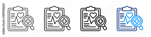 Diagnosis Icon Different Style Outline Collection Set.