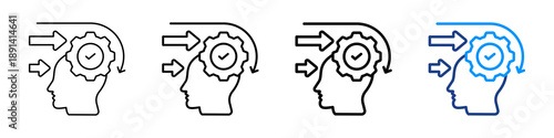 Cognition Icon Different Style Outline Collection Set.