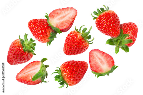 strawberries isolated on white background